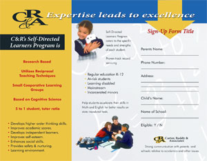 tri-fold brochure with form
