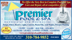 Telephone Book Ad for Premier Pools