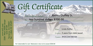 gift certificate